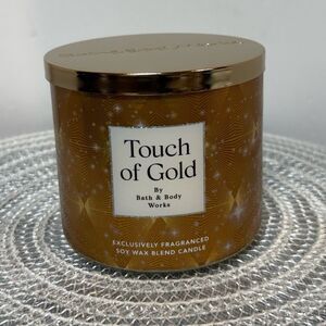 BBW Touch of Gold 3 Wick Scented Candle NWT